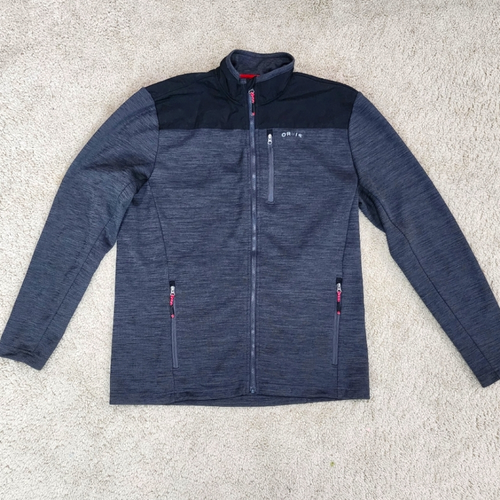 Orvis Gray and Black Full-Zip Sweatshirt